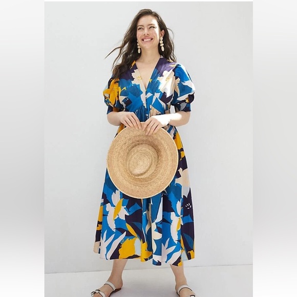 Anthropologie Dresses & Skirts - NWT Anthropologie Conditions Apply Ronika Maxi
Dress Puff Sleeve Floral Print XL